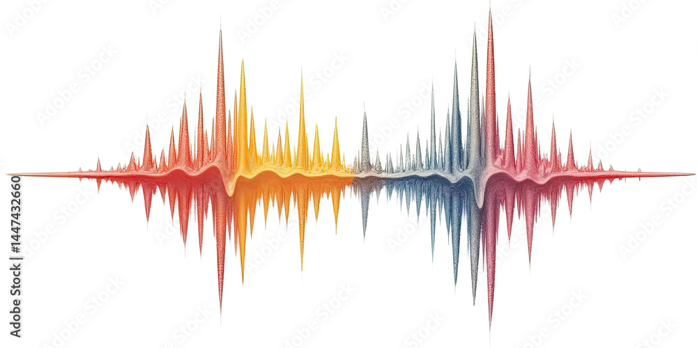 Poster abstract colorful soundwave, audio visualizer - abstract art