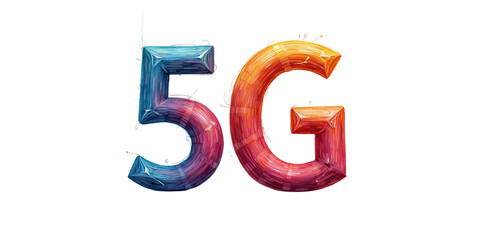 5G Network Colorful Artistic Illustration - Technology
