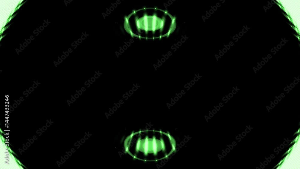 Poster oval transition animation with digital distortion