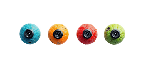 Colorful Grunge Balls with Lens - Stock Photo - Minimalism