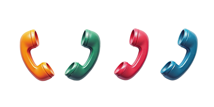 Colorful Retro Phone Handsets Row - Minimalism