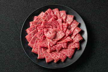 牛肉　黒毛和牛　ロース肉　スライス Beef, Japanese Black Beef, Loin, Sliced