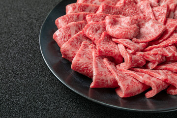 牛肉　黒毛和牛　ロース肉　スライス Beef, Japanese Black Beef, Loin, Sliced