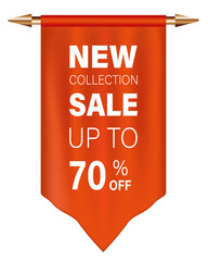 Red & Orange Sale Banner new collection sale vector illustration banner poster design

