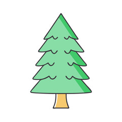 Illustration of evergreen tree drawing for christmas tree vector graphic design element isolated on white background
