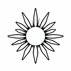 Sun outline vector illustration drawing art design summer sunlight sunshine graphic isolated symbol 
