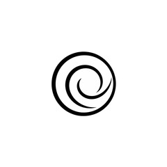 Black spiral swirl circle logo design vector illustration for graphic and web design projects use case