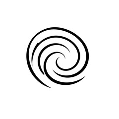 Abstract black and white spiral design element for logo templates and artistic compositions vector art