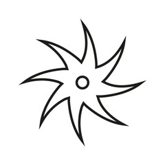Shuriken icon vector. Ninja illustration sign. Throwing stars symbol or logo.