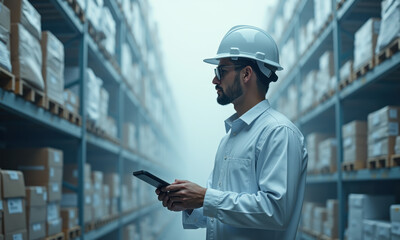 Warehouse Manager Inventory Check Tablet - Supply chain management