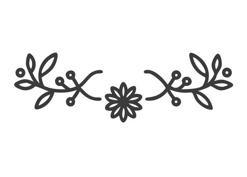 Hand-Sketched Floral Border for Wedding Invitation, Elegant Botanical Frame, Cut Out