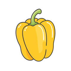 Illustration of yellow bell pepper vegetable food fresh healthy sweet pepper paprika ingredient diet