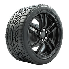 Obraz premium Black Tire and Rim Automotive Wheel Detail,