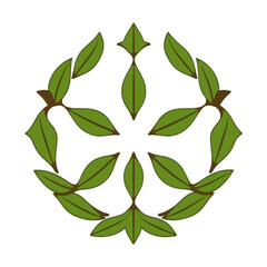 Green leaf logo design nature inspired organic plant based product branding botanical illustration vector art