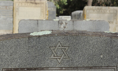 Headstone With Star of David at Oakwood Cemetery in Tyler TX
