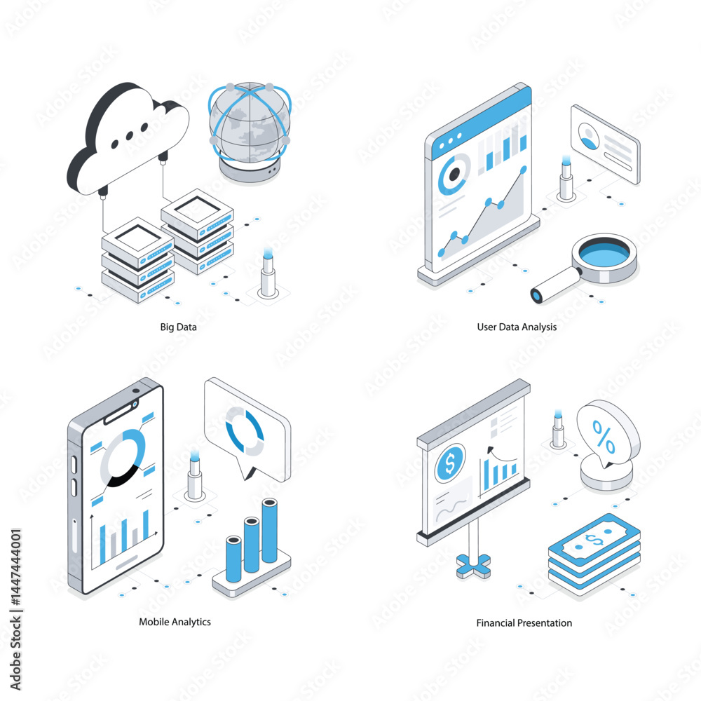 Poster set of web analytics 3