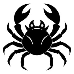 Black crab icon silhouette vector illustration isolated on a transparent background for seafood designs marine logos and ocean themed graphics