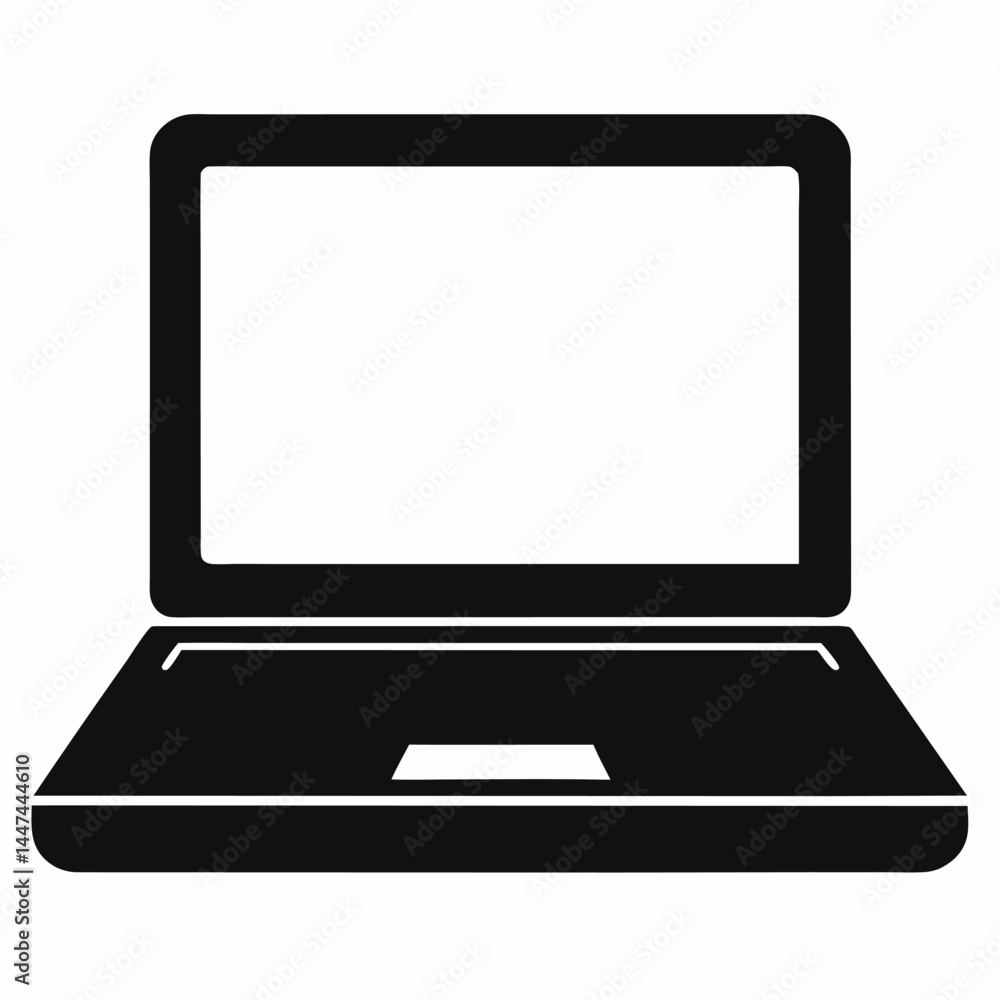 Poster laptop computer or notebook computer flat icon for apps and websites