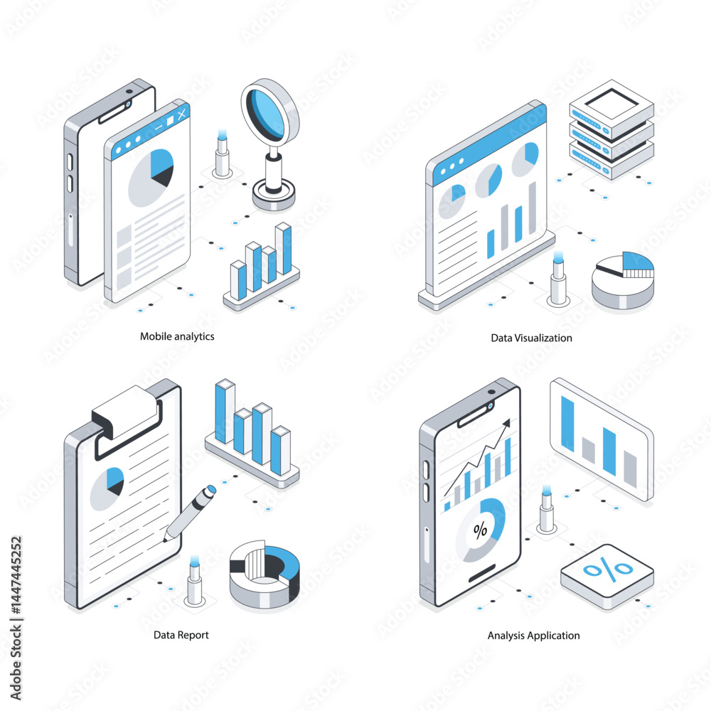 Poster set of web analytics 20