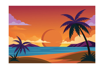 Fototapeta premium palm trees on the beach