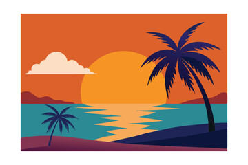 Obraz premium palm trees on the beach