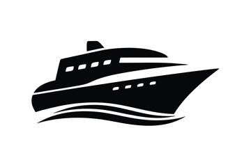 Silhouette of a luxury cruise ship on the ocean, modern liner