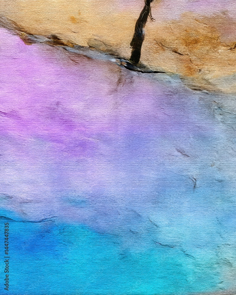 Poster artistic abstract conceptual double exposure artwork featuring colorful soft gradients and textured 