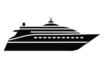 Obraz premium Silhouette of a luxury cruise ship on the ocean, modern liner