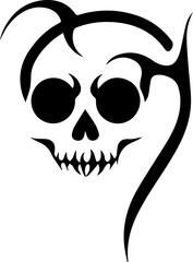 Floral Sugar Skull Tattoo SVG