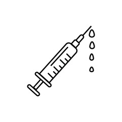 Medical injection line icon.