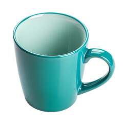Teal Ceramic Mug Rustic Farmhouse Style Coffee Cup isolated on transparent background