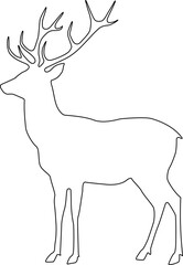 deer liner vector art Silhouette, drawing a deer, 