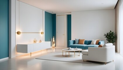Photo interior modern design room 3d illustration