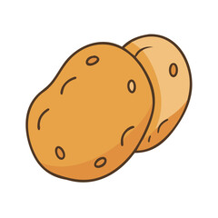 Illustration of potatoes, potato vegetable, potato tubers, food, root vegetable, crop, diet item