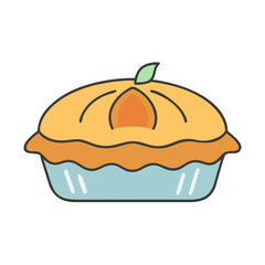 Delicious peach pie dessert food sweet baked pastry homemade crust filling recipe illustration