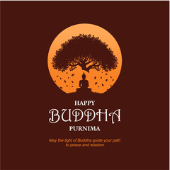Happy Buddha Purnima Social Media Post Design for Peace and Positivity


