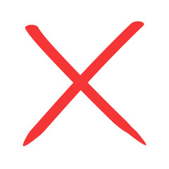 赤ペンのバツ、手書きの採点イラスト