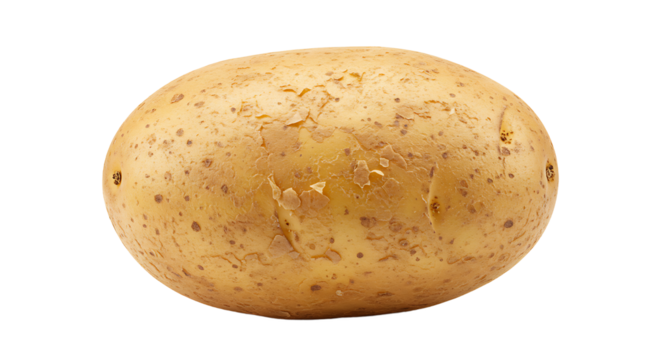 Single potato isolated against a black backdrop