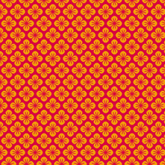 Vibrant Red and Gold Floral Pattern