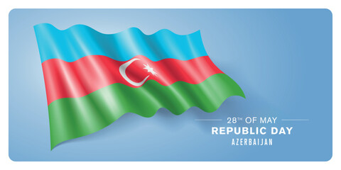 Azerbaijan republic day vector banner, greeting card
