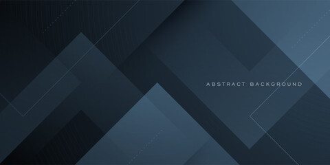 Obraz premium Abstract dark gray overlap square background. Simple and trendy shapes pattern with shadow and lines. Eps10 vector