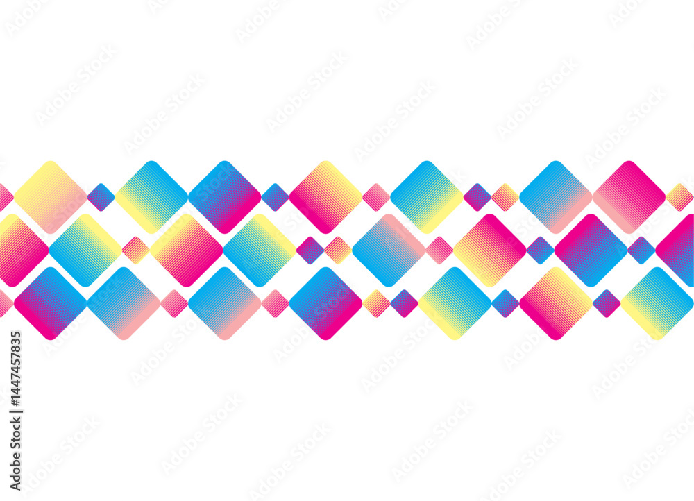 Poster bright color illustration of square shapes in gradient tones on a white background. design element f