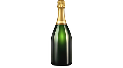 bottle of champagne isolated on white background 
