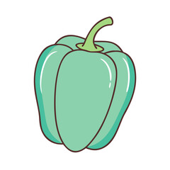 Illustration of green bell pepper vegetable food healthy eating sweet pepper capsicum ingredient plant fresh