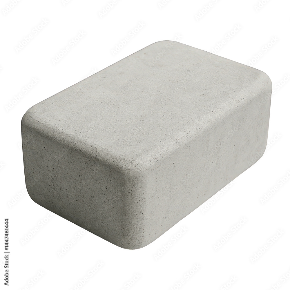 Poster durable solid grey rectangular concrete block featuring softly rounded edges and a rough textured su