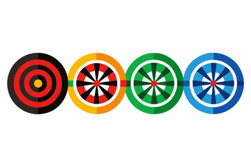 set of Dartboard silhouette vector illustration