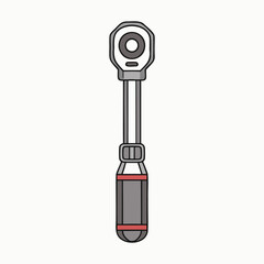 Torque wrench vector illustration automotive repair tool and equipment for mechanical works