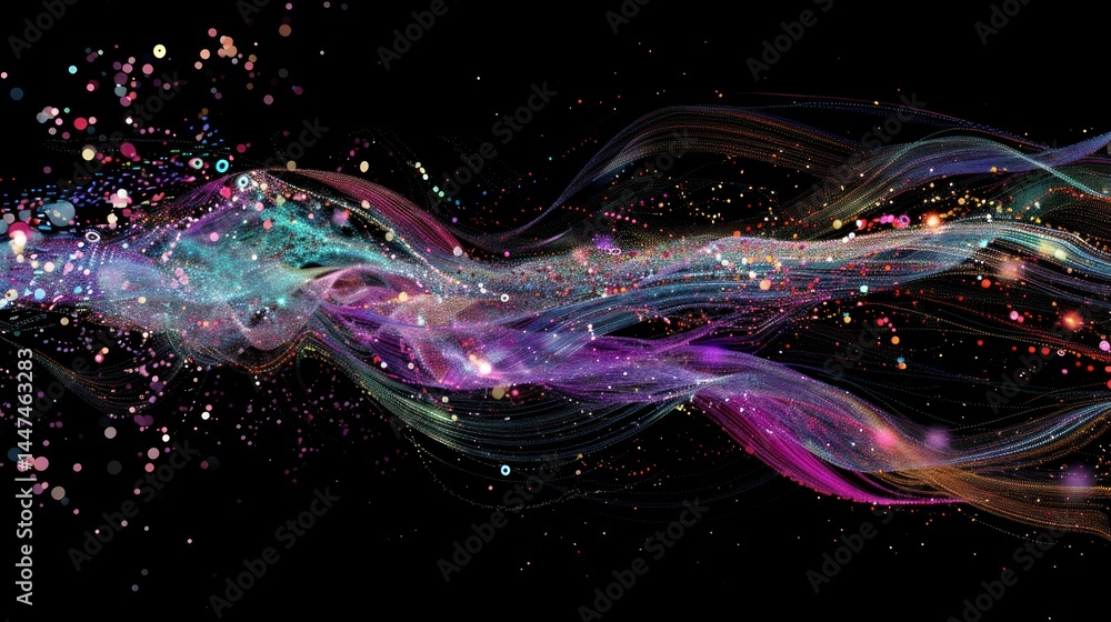Poster artistic rendering of global data flow