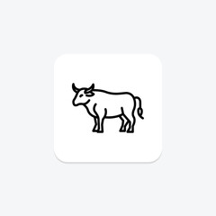 Bull Standing Still, vector, pixel perfect, illustrator file
