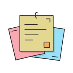 Colorful sticky notes vector illustration for reminders planning and organization notes and tasks